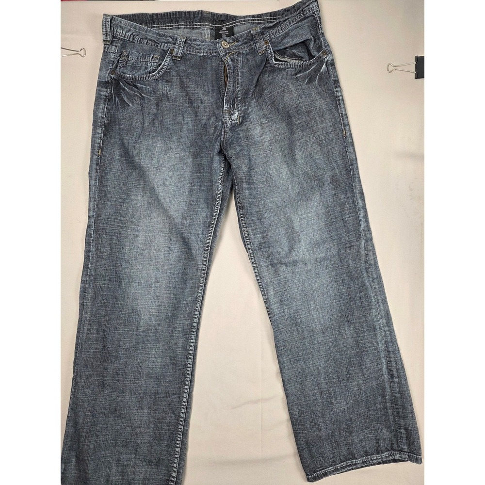 Buffalo David Bitton Travis Jeans Mens 38x32 Dark‎ Wash Straight Leg Denim Pants